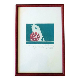 Painting by Michel COLIN (1934) Lithograph No. 6/15 Abstract composition 1970