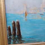 Oil on canvas of Venice, by Ernest Viallate