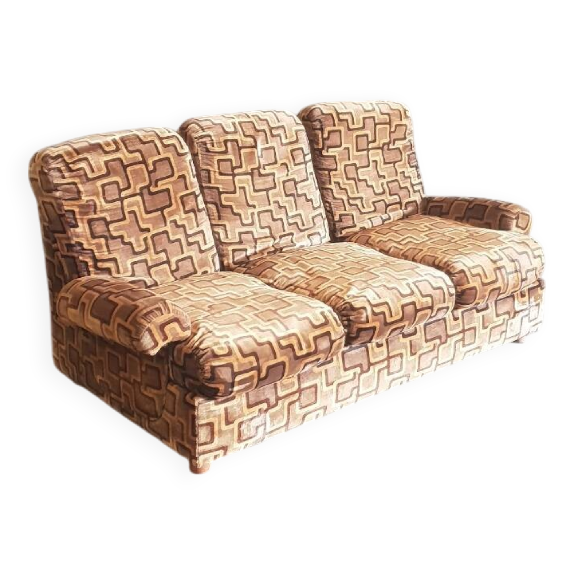 1970s velvet convertible sofa
