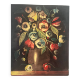 Bouquet de fleurs, huile sur toile, signé