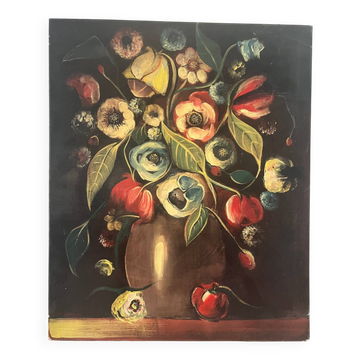 Bouquet of Flowers, oil on canvas, signed