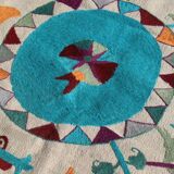 White blue multicoloured kilim suzani rug – 240x170 cm