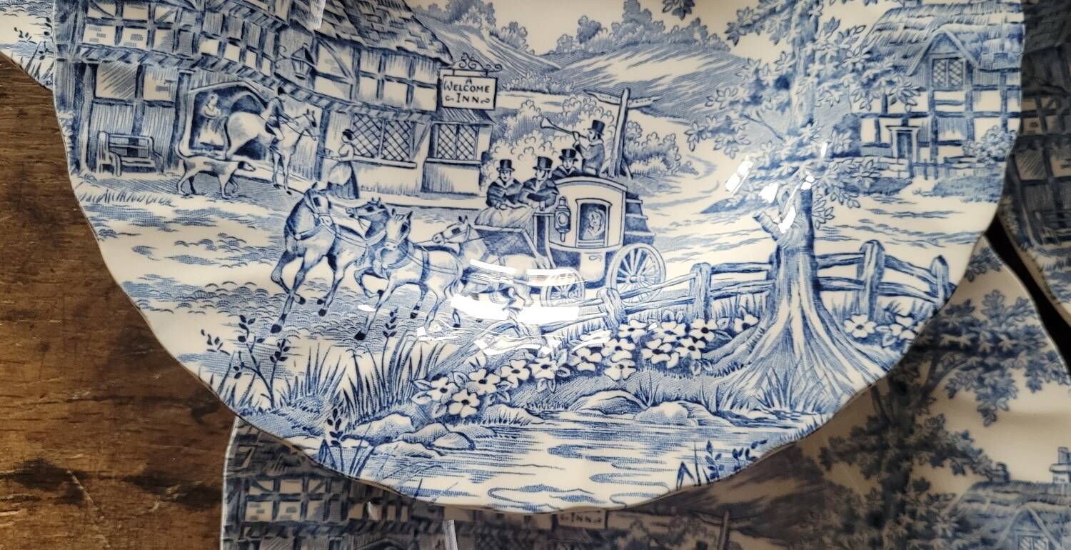 Deep plates "Coaching Days" – Alfred Meakin, Staffordshire