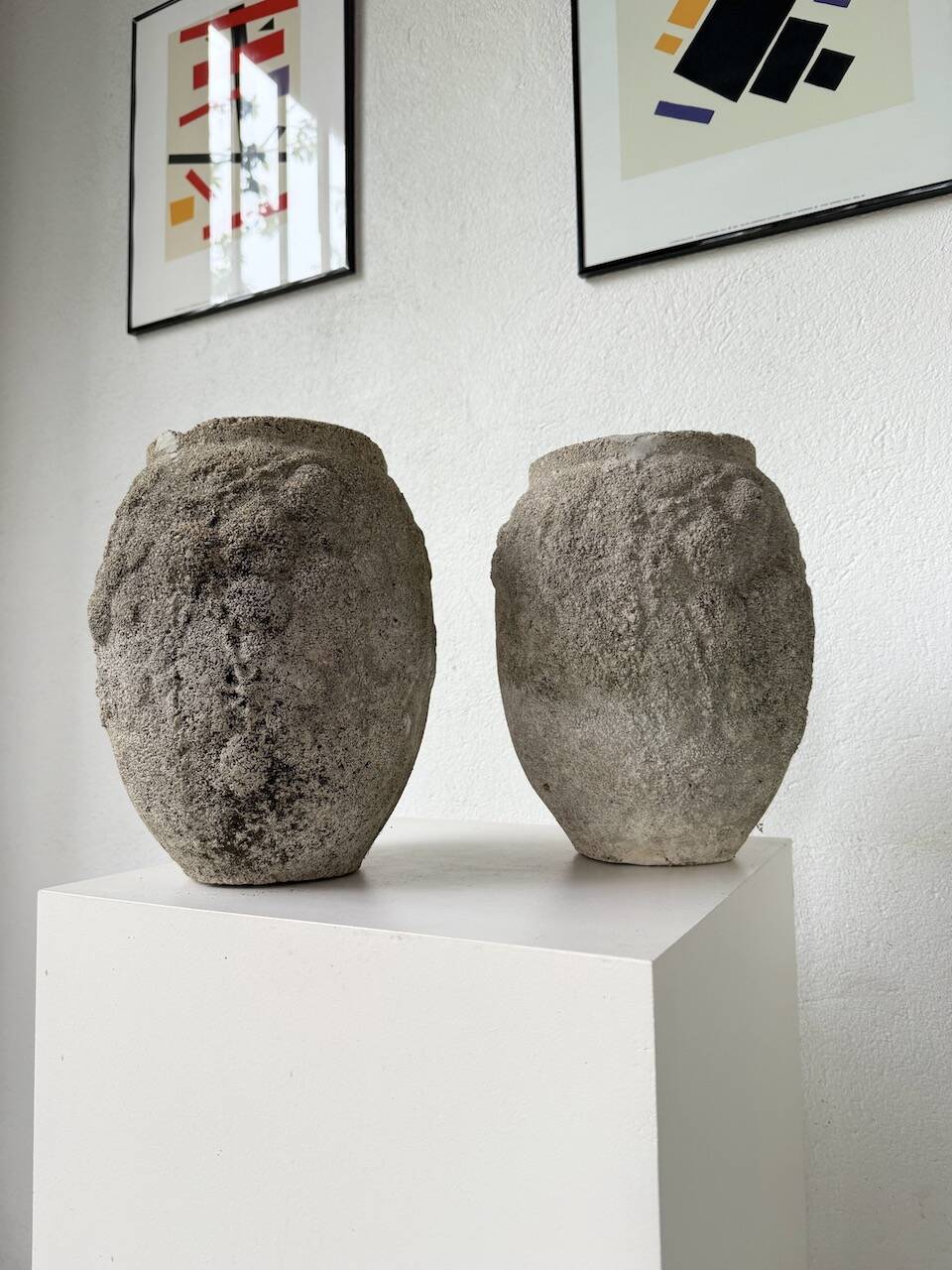 Pair of cement planters, 1900