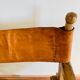 Fauteuil pliant bois et cuir