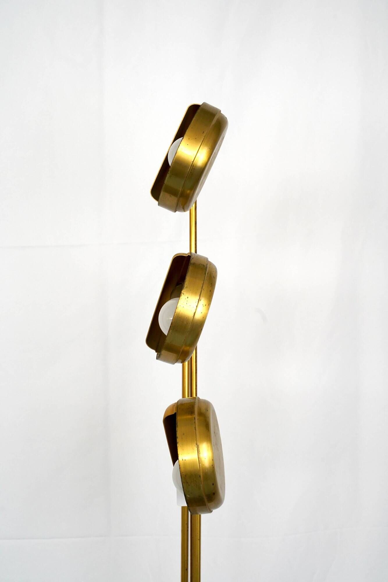 Italian vintage three arms brass floor lamp by Goffredo Reggiani