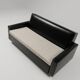 Convertible 2-seater sofa in black faux leather, 70s-80s.