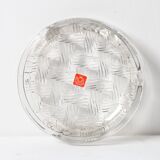 Cendrier rond vintage en verre transparent, Italie, années 1990