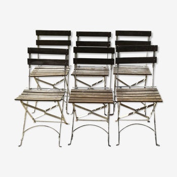 6 chaises de square pliantes des années 50