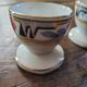 Porcelain egg cups MLV, geometric design, 1930s
