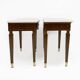 Pair of Neoclassical Style Marble and Mahogany Bedside Tables