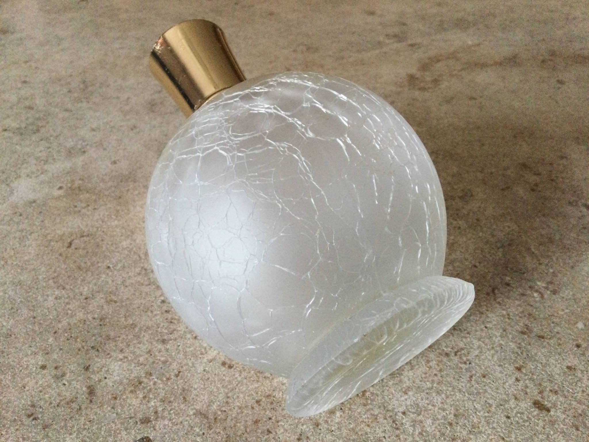 Cracked glass bottle
