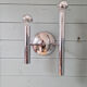 Pair of Space Age wall sconces in chrome metal, 1970.