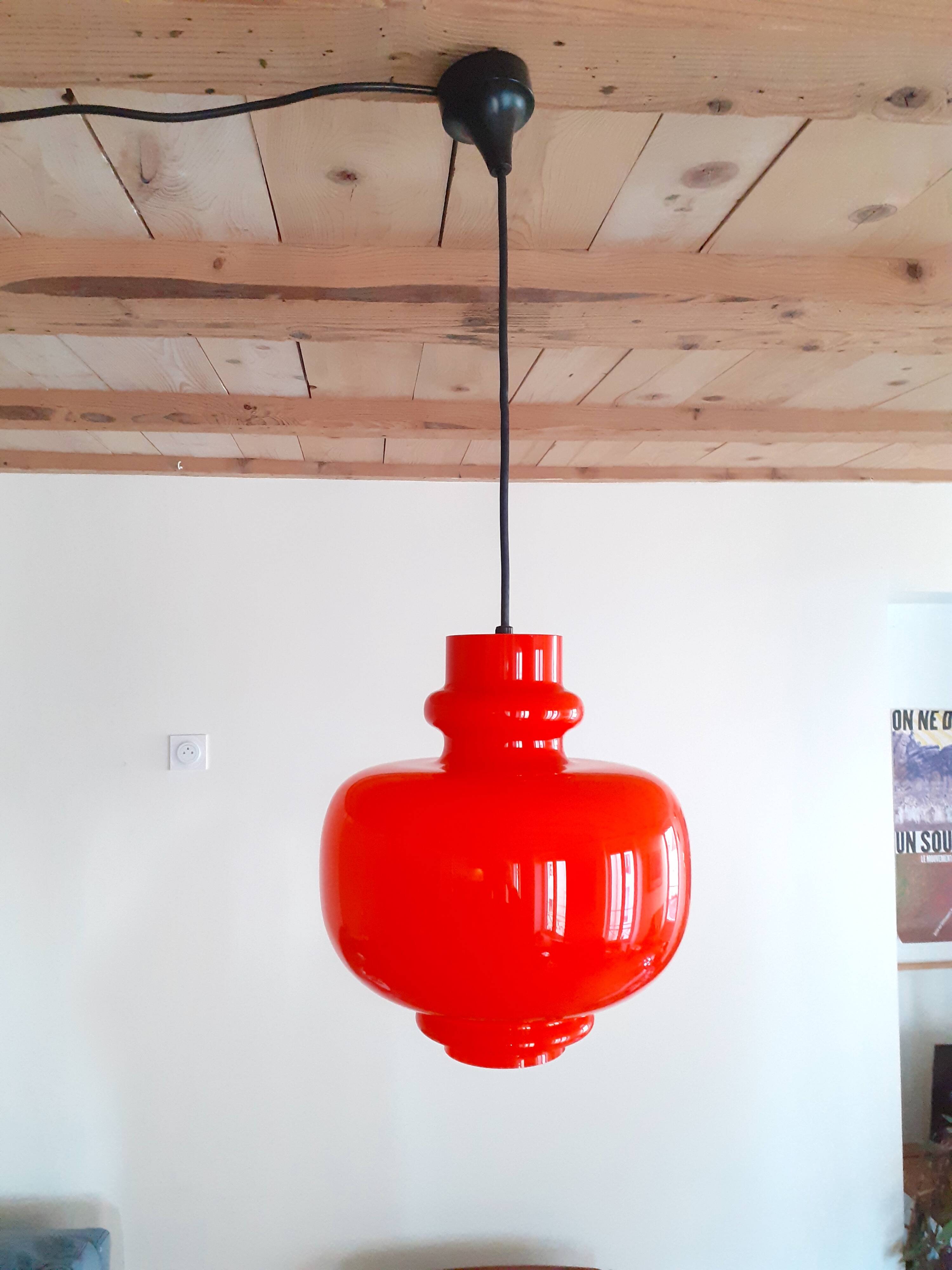 Vintage blown glass pendant light - Design by Hans Agne Jakobsson for Staff