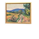 Huile su toile suédoise – « Paysage » par Stig Johansson – Signée – Datée 1989 – Vintage et encadrée