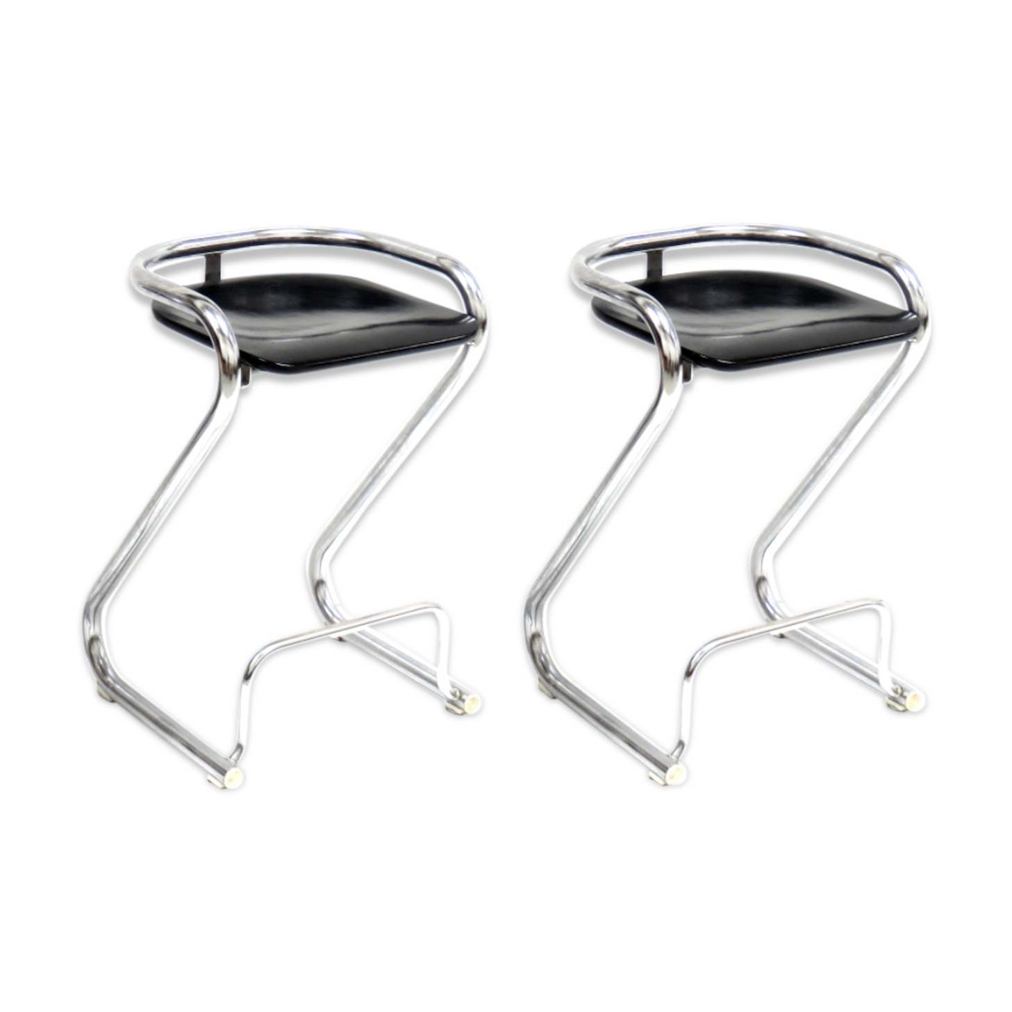 Tabourets de bar vintage en chrome conçus par Börger Lindau & Bo Lindekrantz pour Lammhults