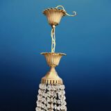 Hot air balloon pendant with glass tassels and gold frame