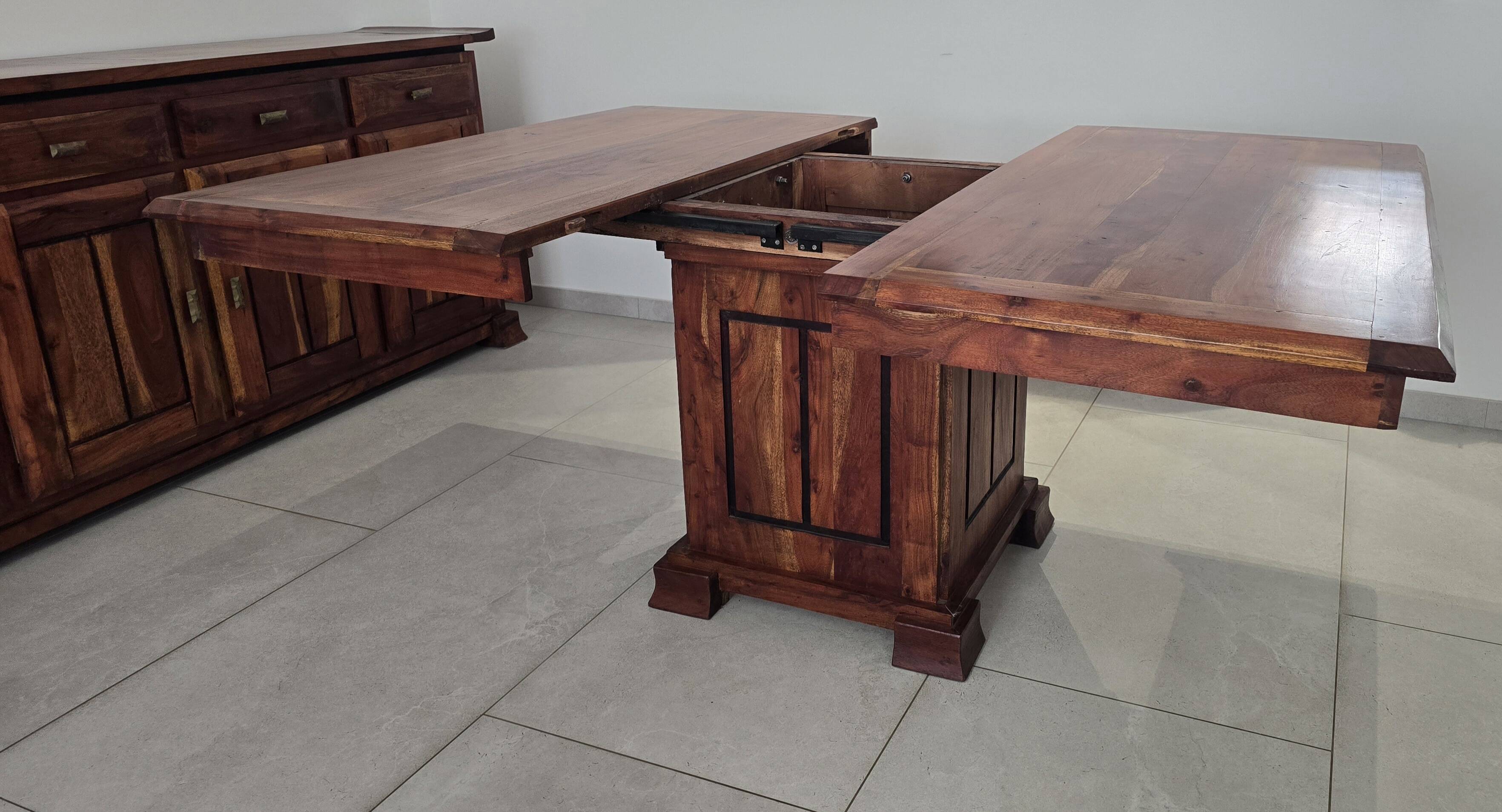 Solid Teak Dining Table + 4 Chairs – Colonia Style