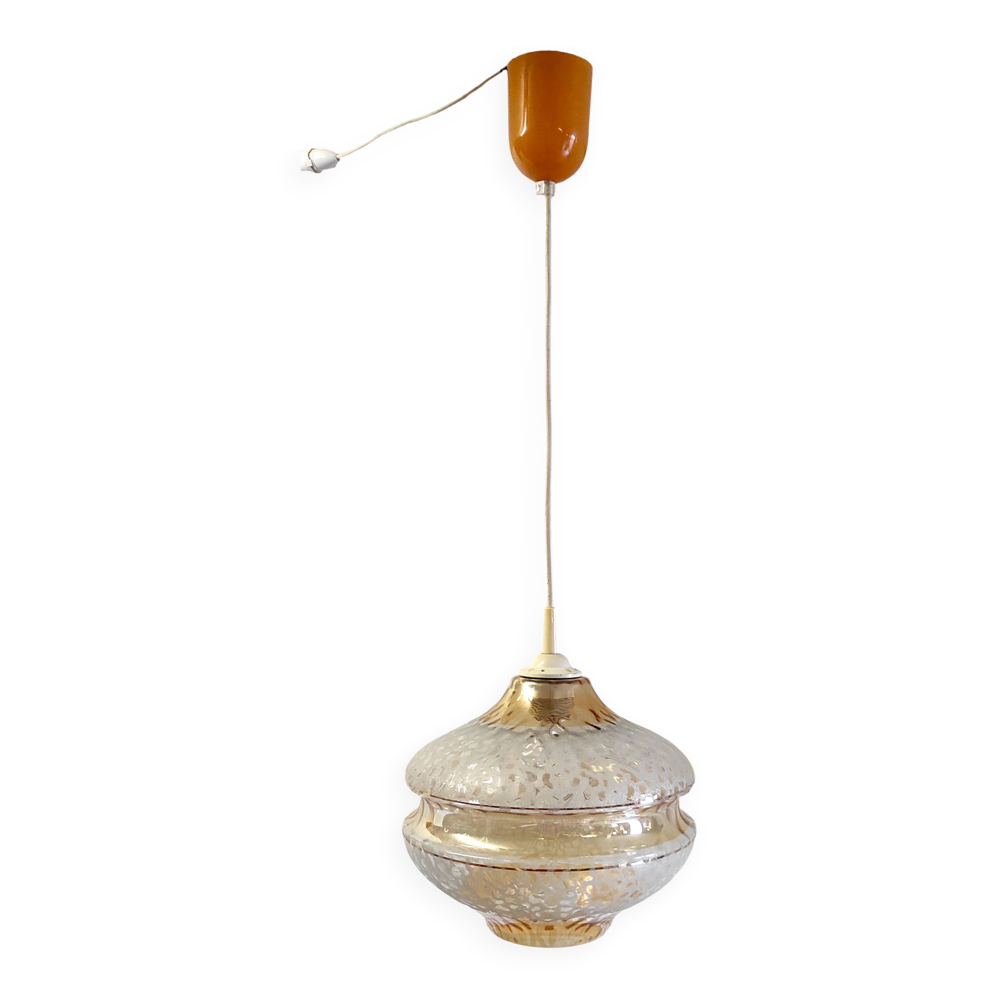 Suspension en verre style scandinave - années 60/70