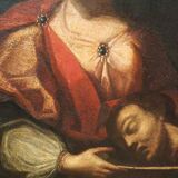 Old oil painting on canvas, Salome holding the head of John the Baptist - 18th century