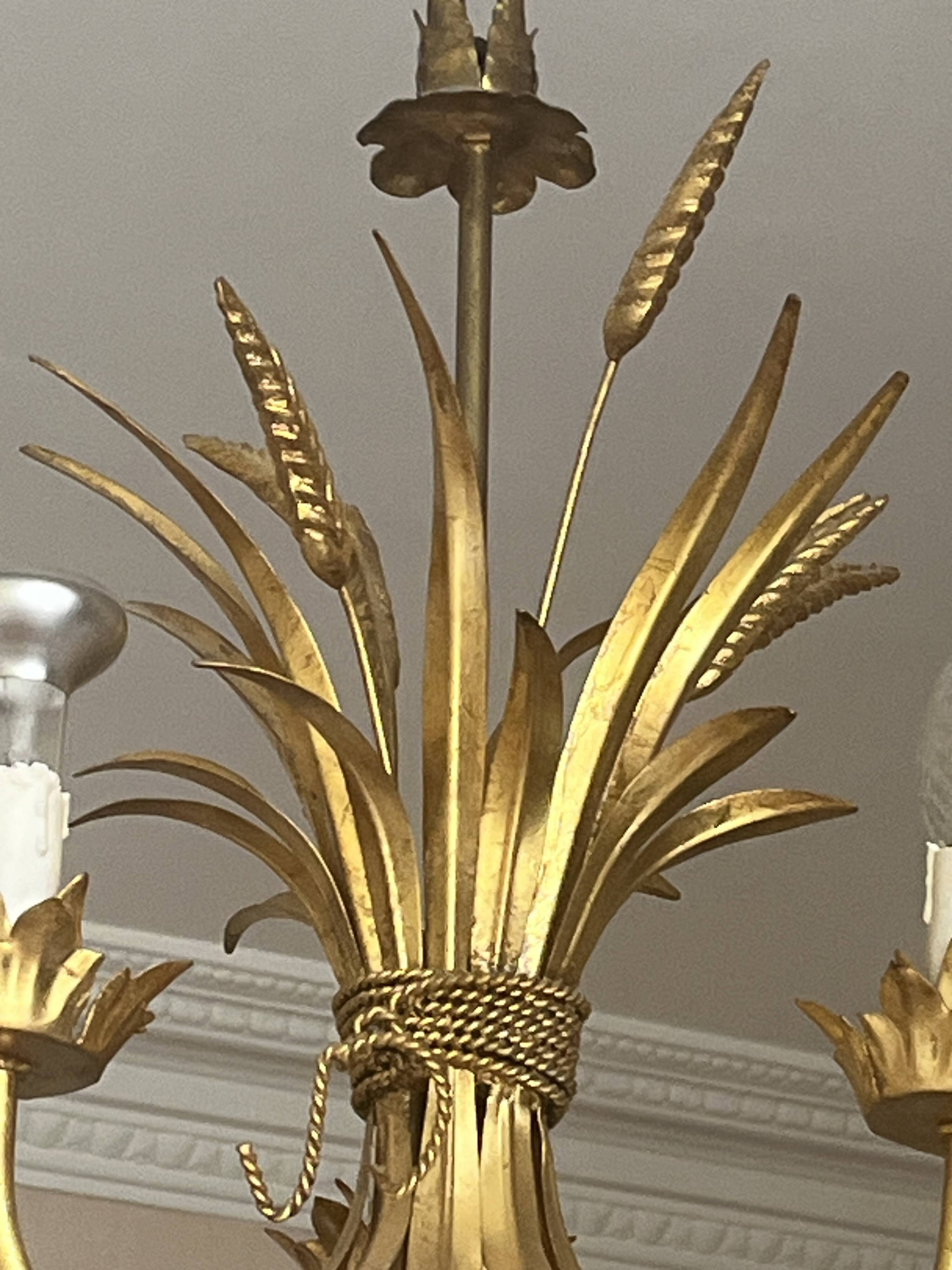 Lustre épis de blé style Hans Kögl - Hollywood Regency, années 70