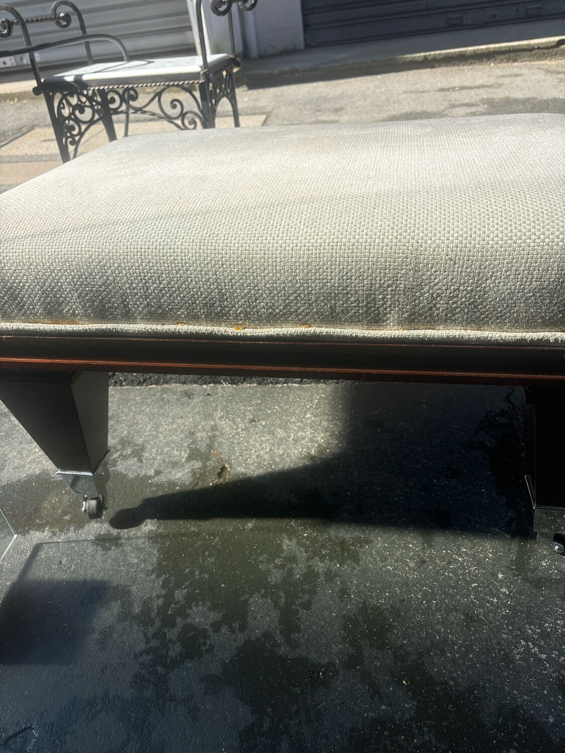 70s wheeled pouffe