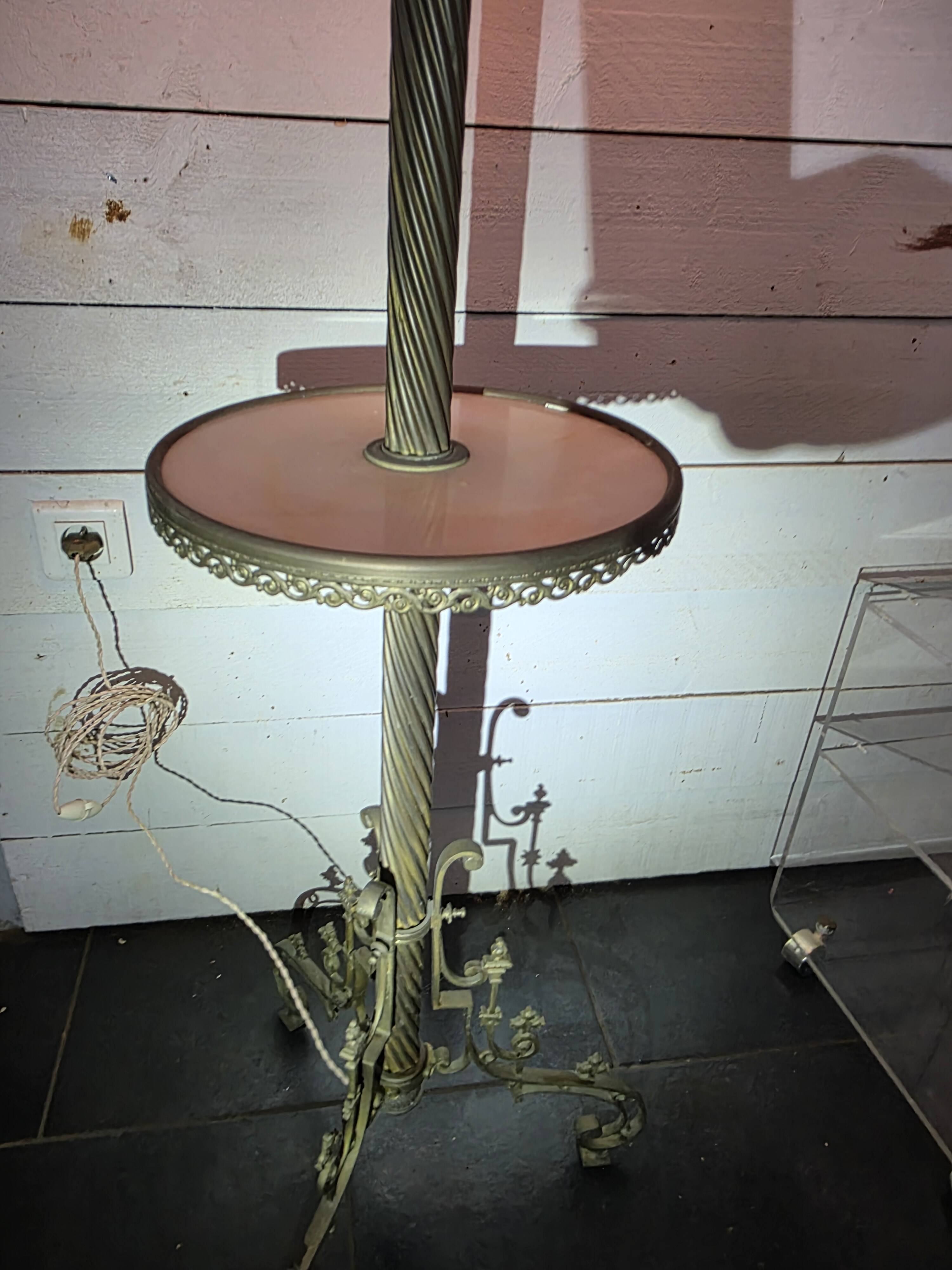 Napoleon III floor lamp in bronze and brass