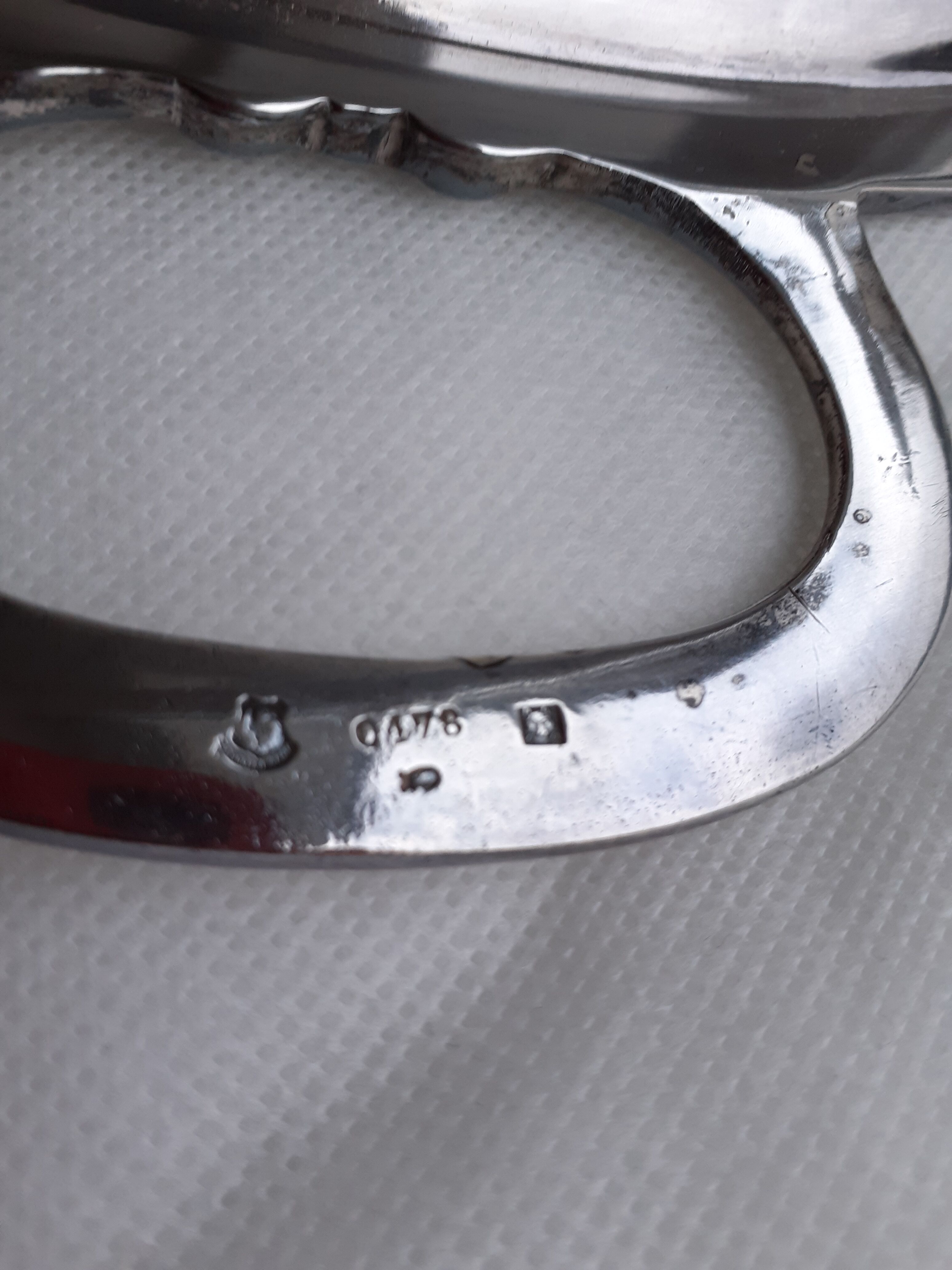 Silver metal coffee service with shell-shaped tray