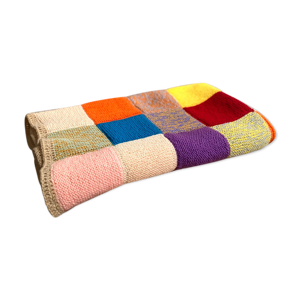 Plaid couverture en laine - multicolore