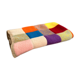 Plaid couverture en laine ancienne crochet multicolore granny square