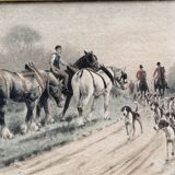 Watercolor hunting, Georges Wright