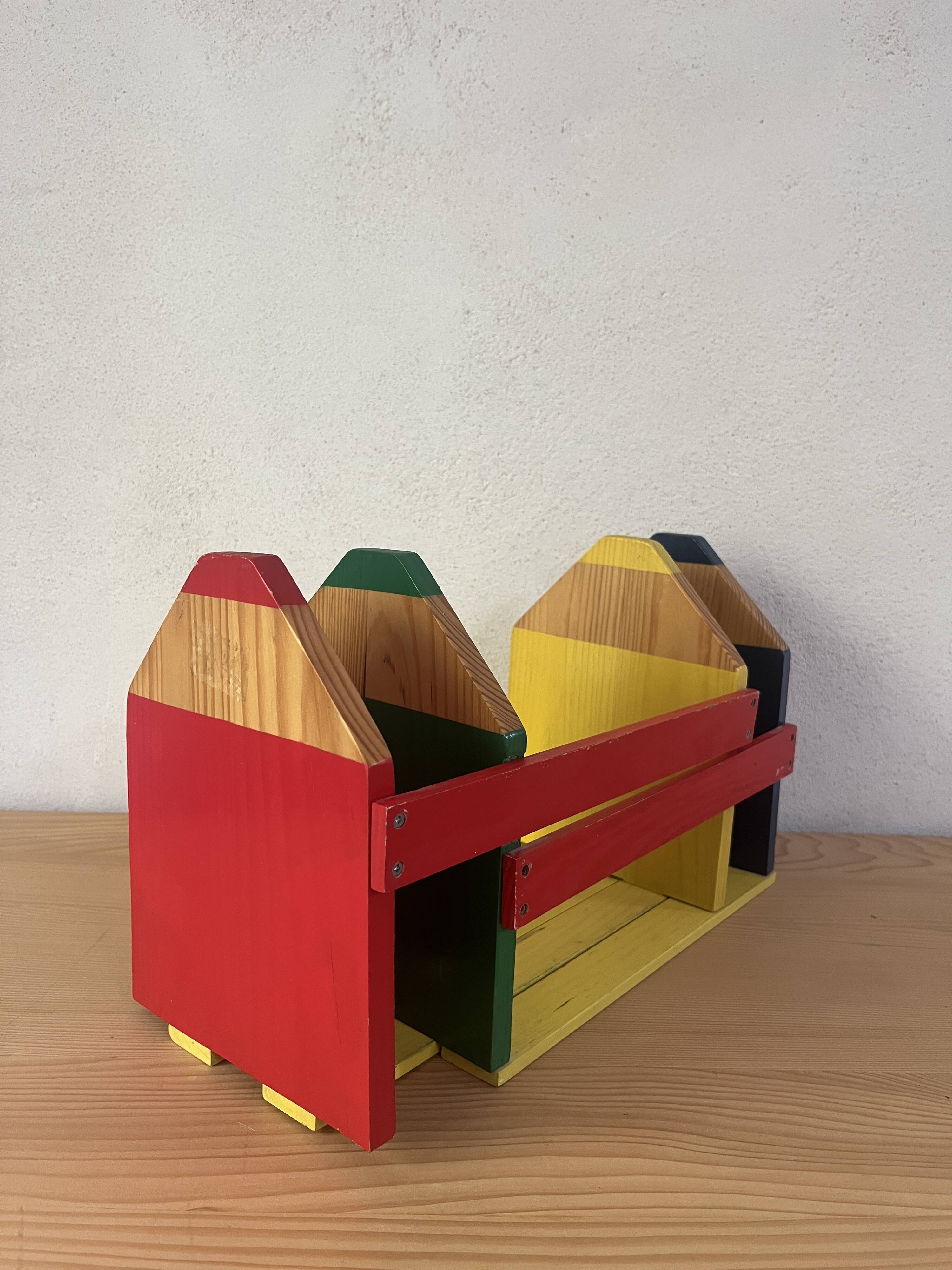 Modular pencil shelf 1980s, Pierre Sala style