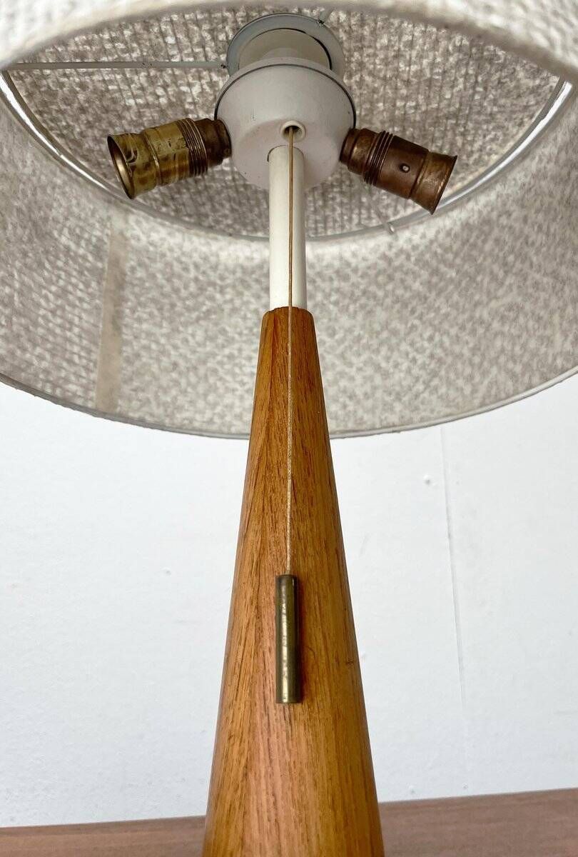 Lampe de table en teck minimaliste du milieu du siècle, années 1960