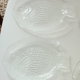 Paire d’assiettes plates forme poisson en verre