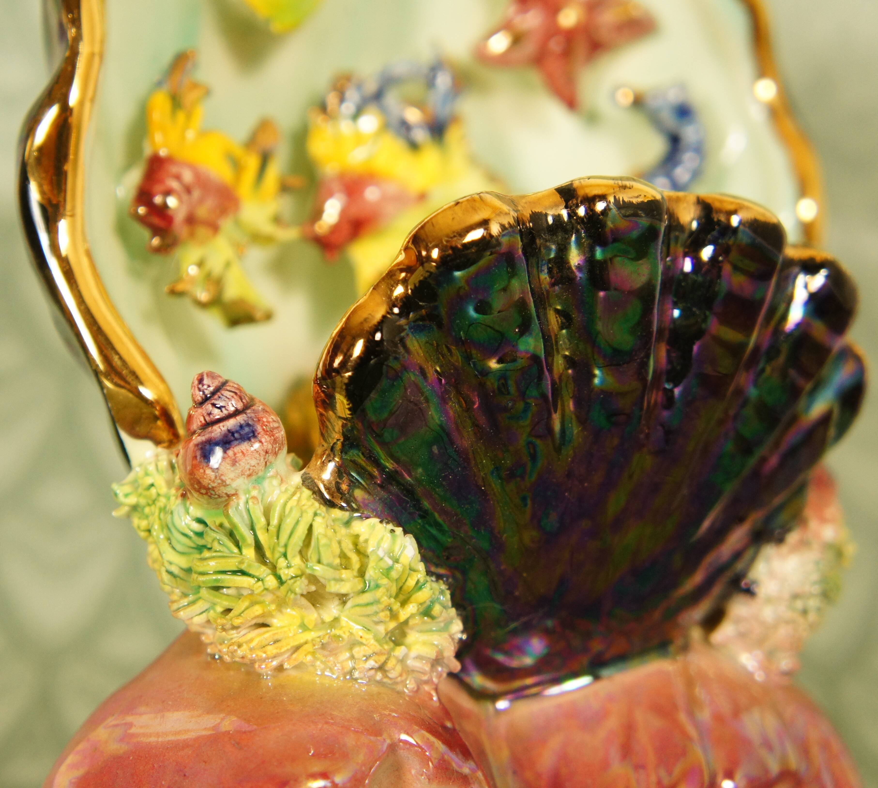 Ceramic shell night light lamp