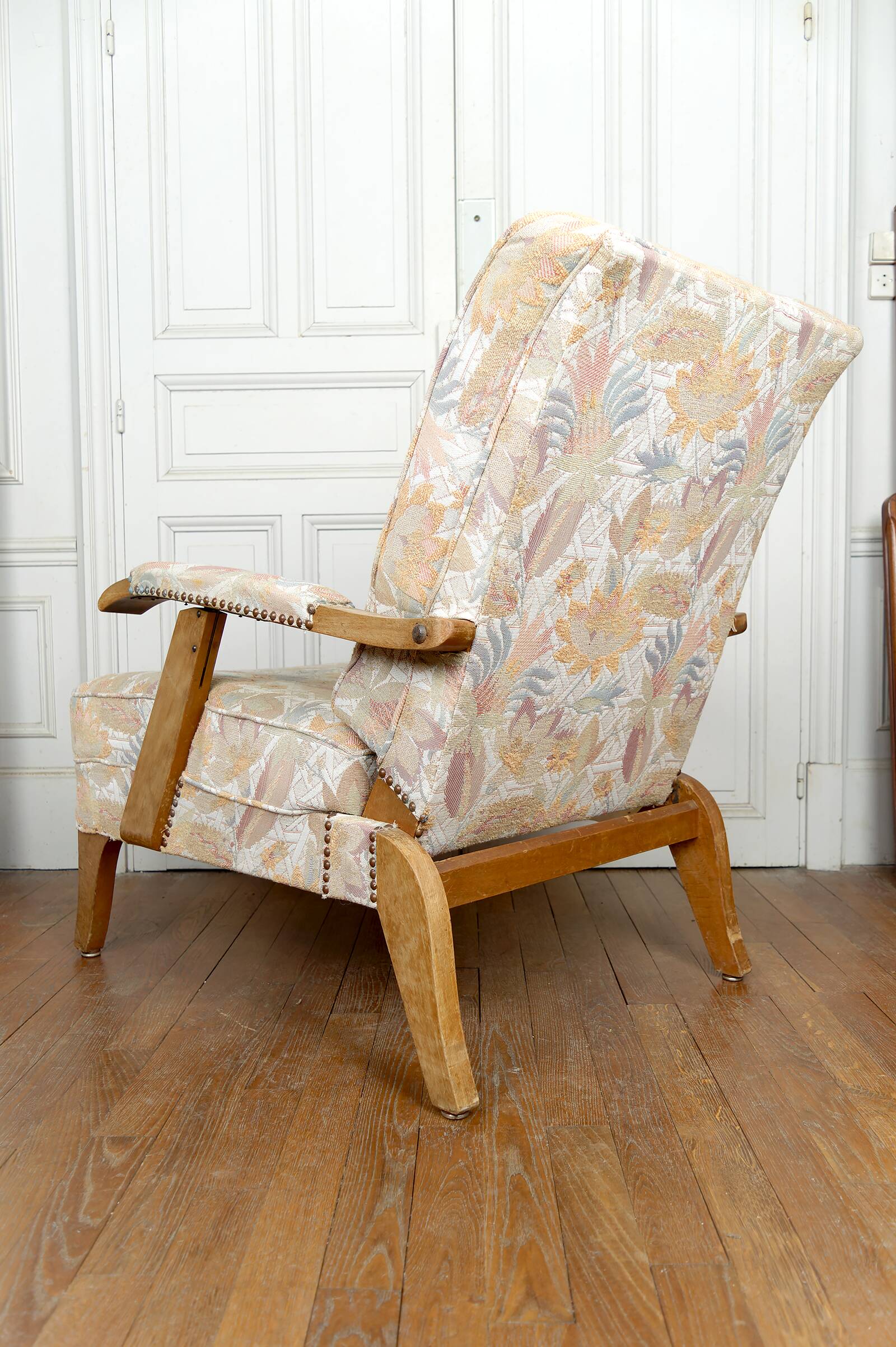 Paire d'Importants Fauteuils Réglables, Design Français, Circa 1950