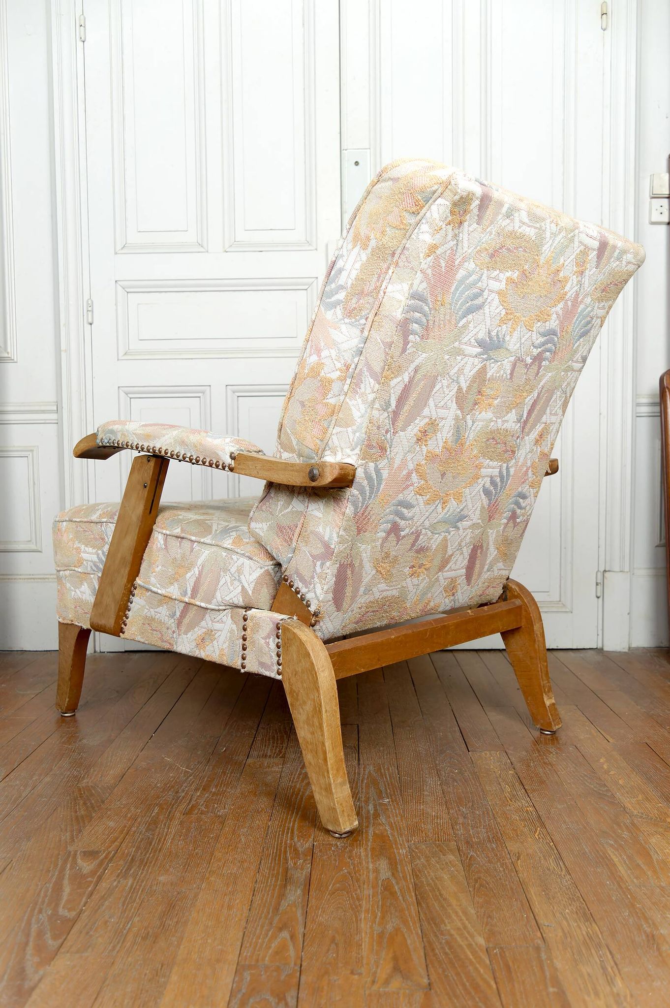 Paire d'Importants Fauteuils Réglables, Design Français, Circa 1950