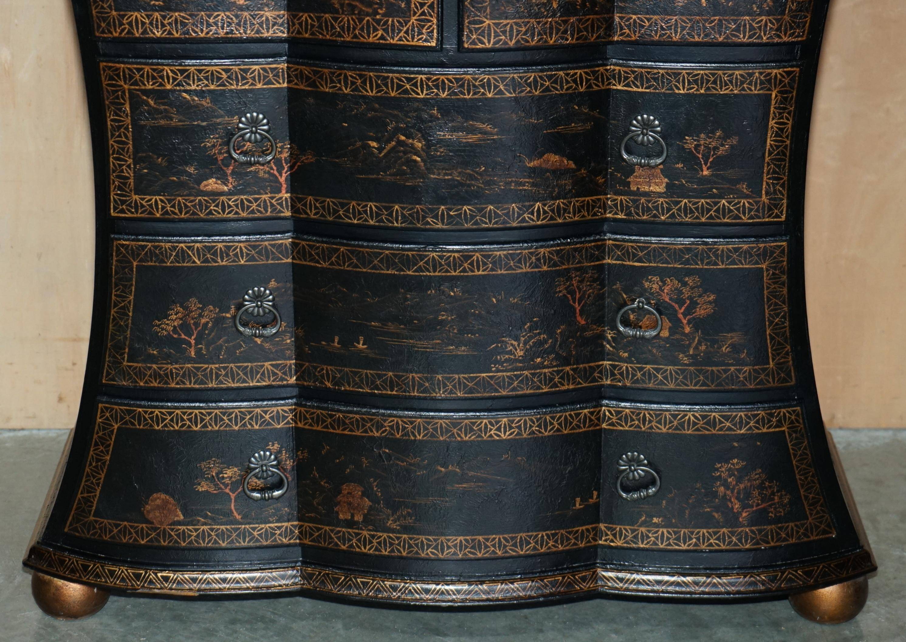 Commode Chinoiserie Antique Peinte à la Main
