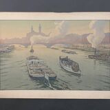 Lithograph by Henri Rivière Le Trocadéro