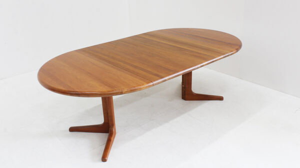 Table à manger ronde extensible vintage en teck massif Glostrup