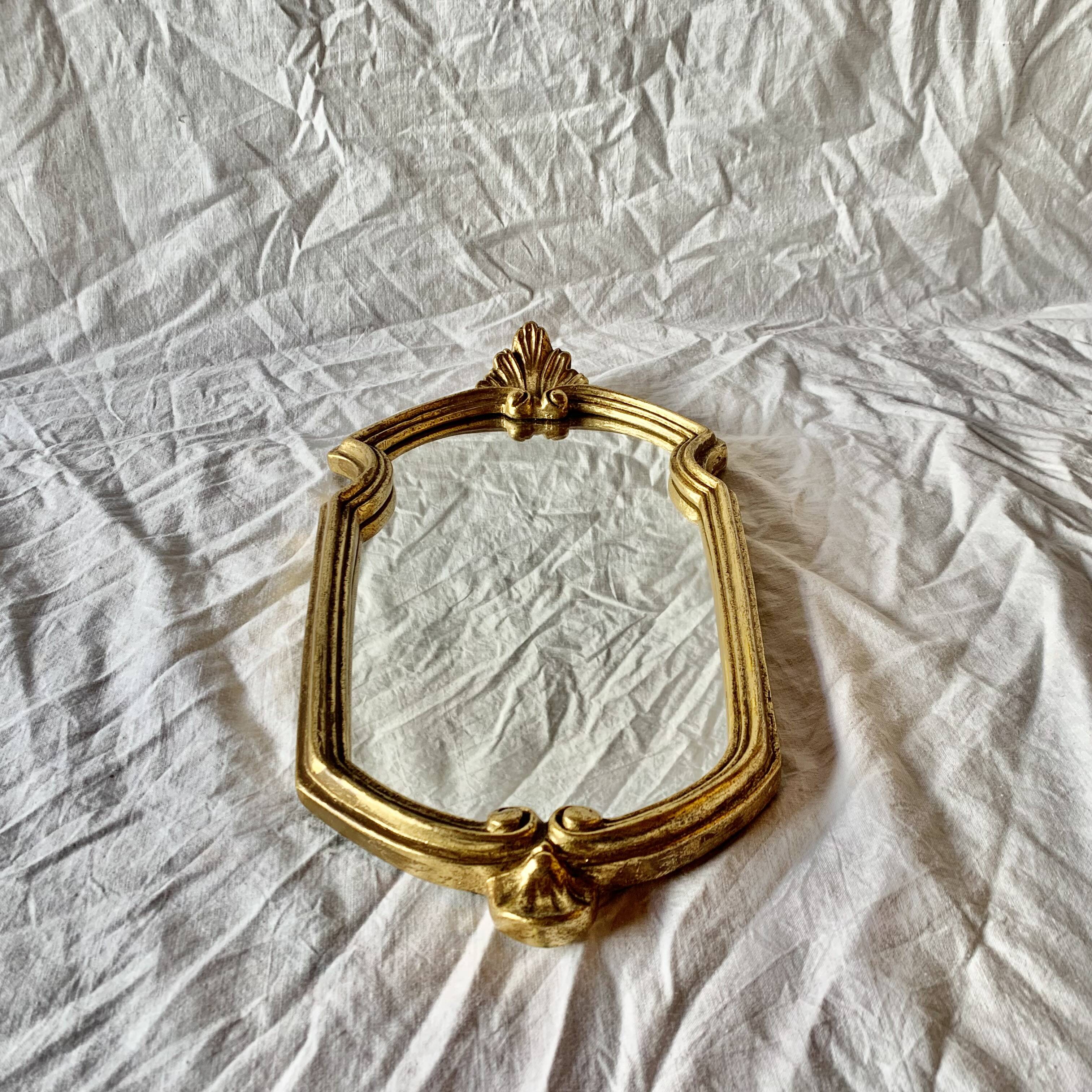 Vintage gold resin wall mirror
