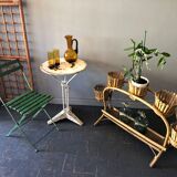 Rattan plant holder, 60s