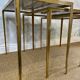 Set of 3 nesting tables in brass, Hollywood Regency, Vereinigte Werkstätten, Germany, 1960s.