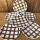 Set of 6 plates to desert Moulin des loups model tablecloth 50s/60s.