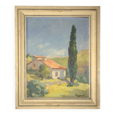 Tableau paysager HST signé Feugerole, « Environs de Digne », 41x51cm