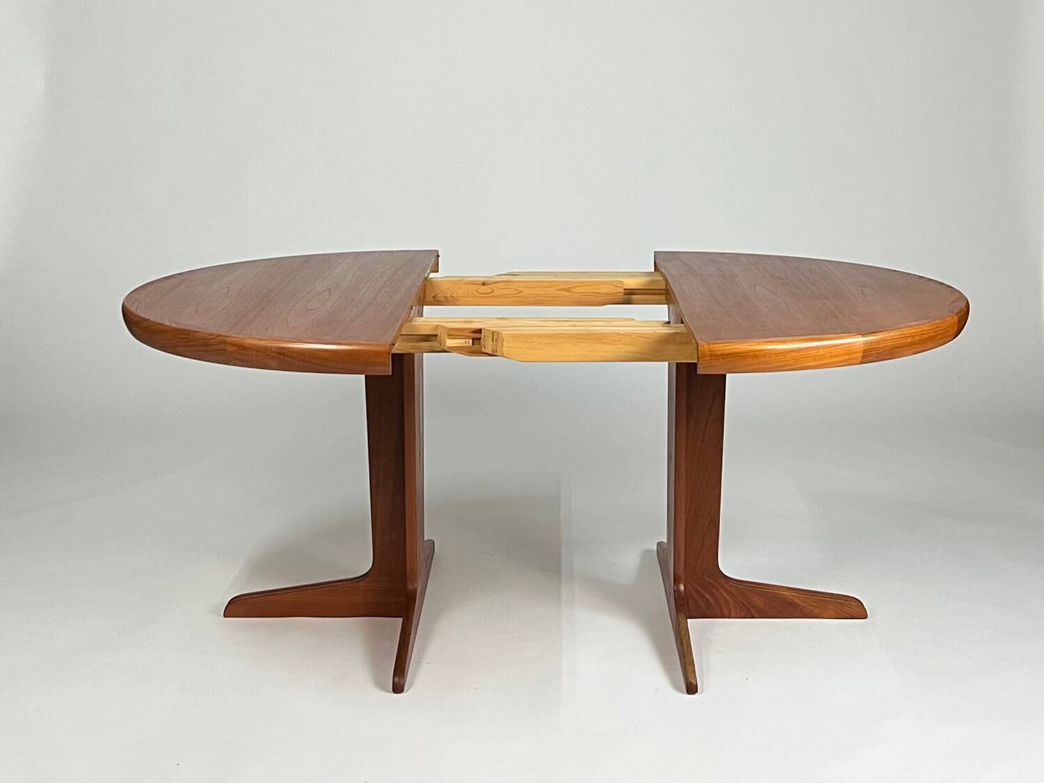 Danish teak round dining table extendable vintage design