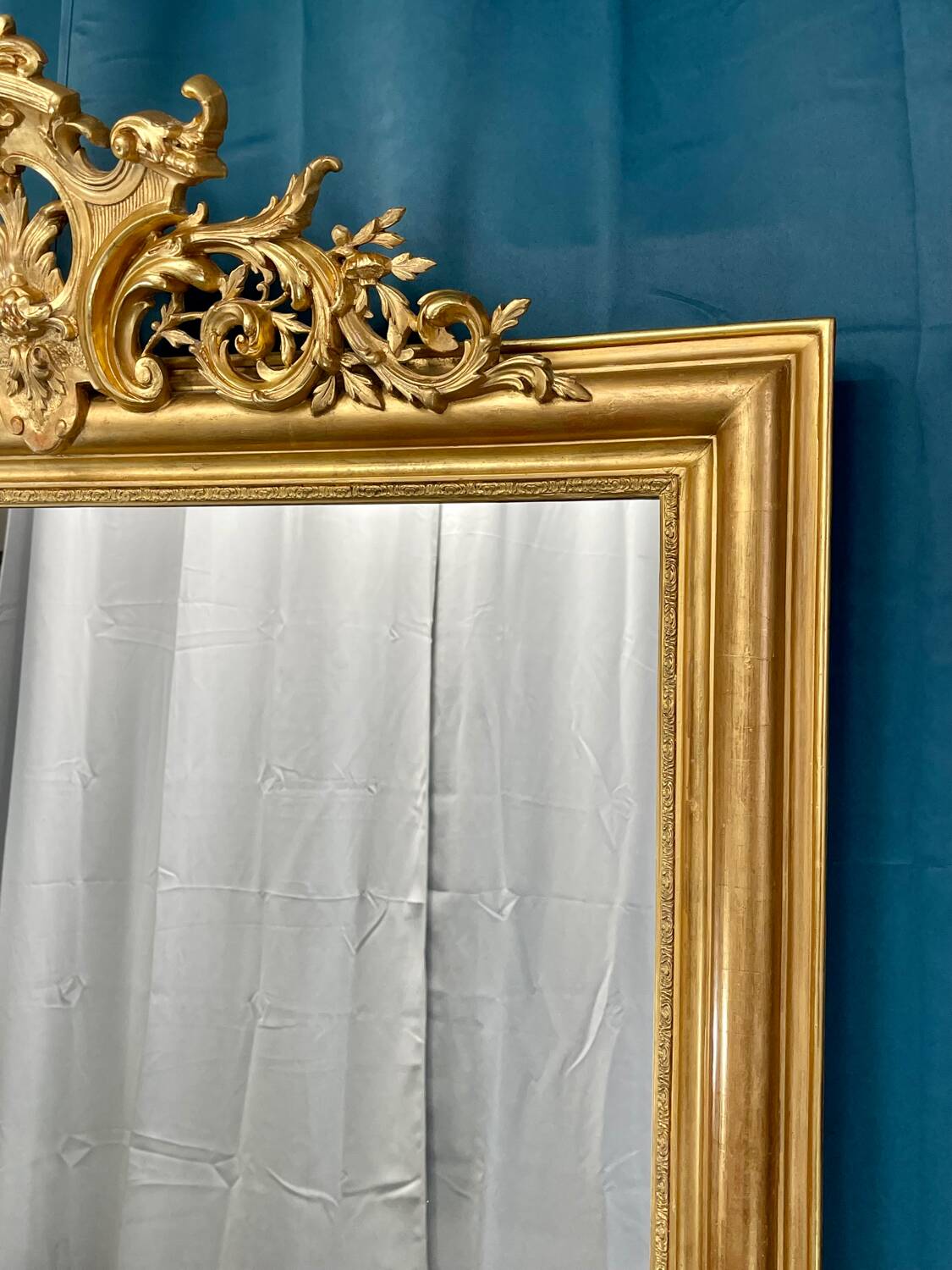 Large old 19th century mirror high 196x 112 cm superb condition