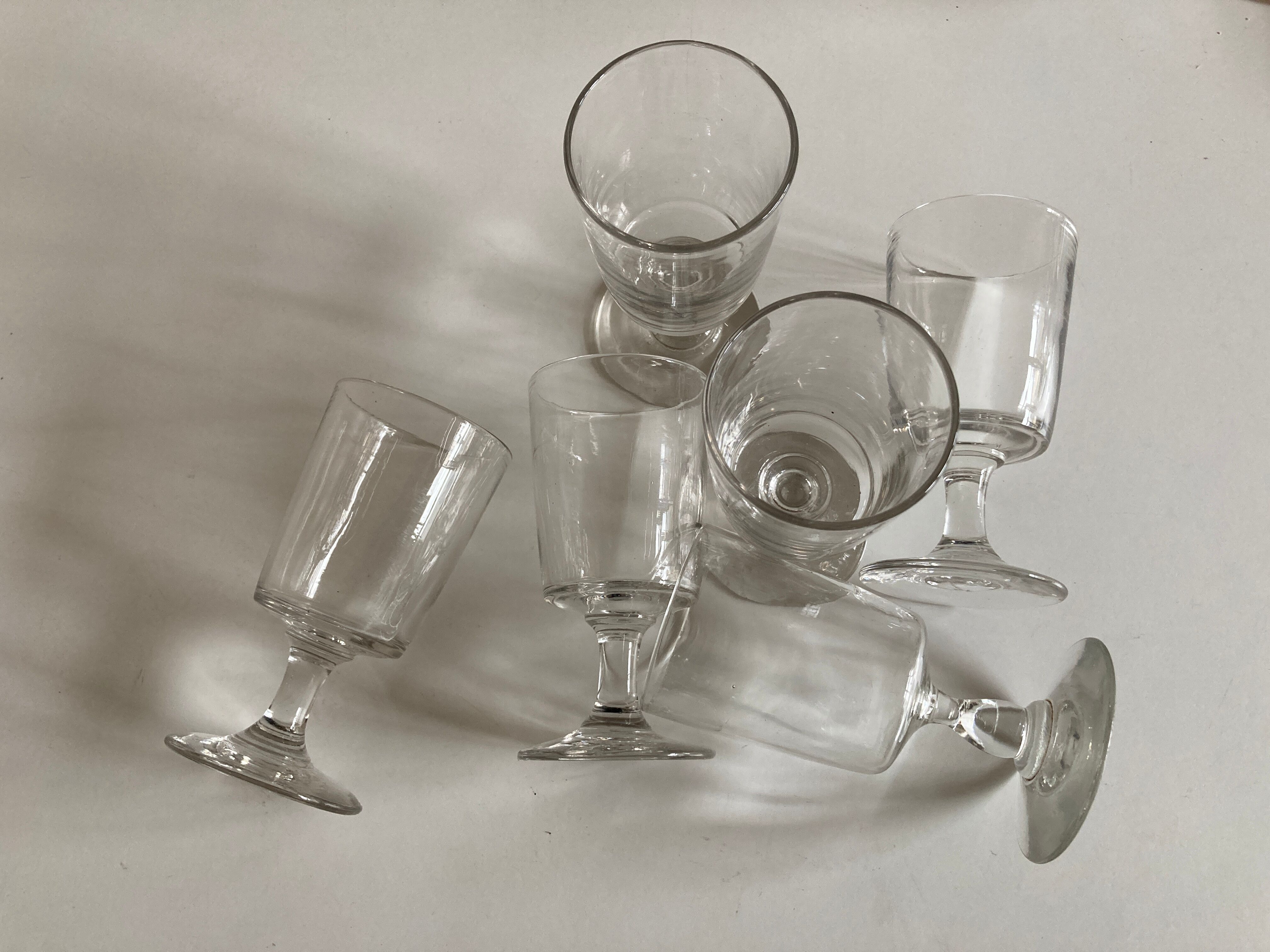 Set de 6 verres de campagne 19e rouleau à pied