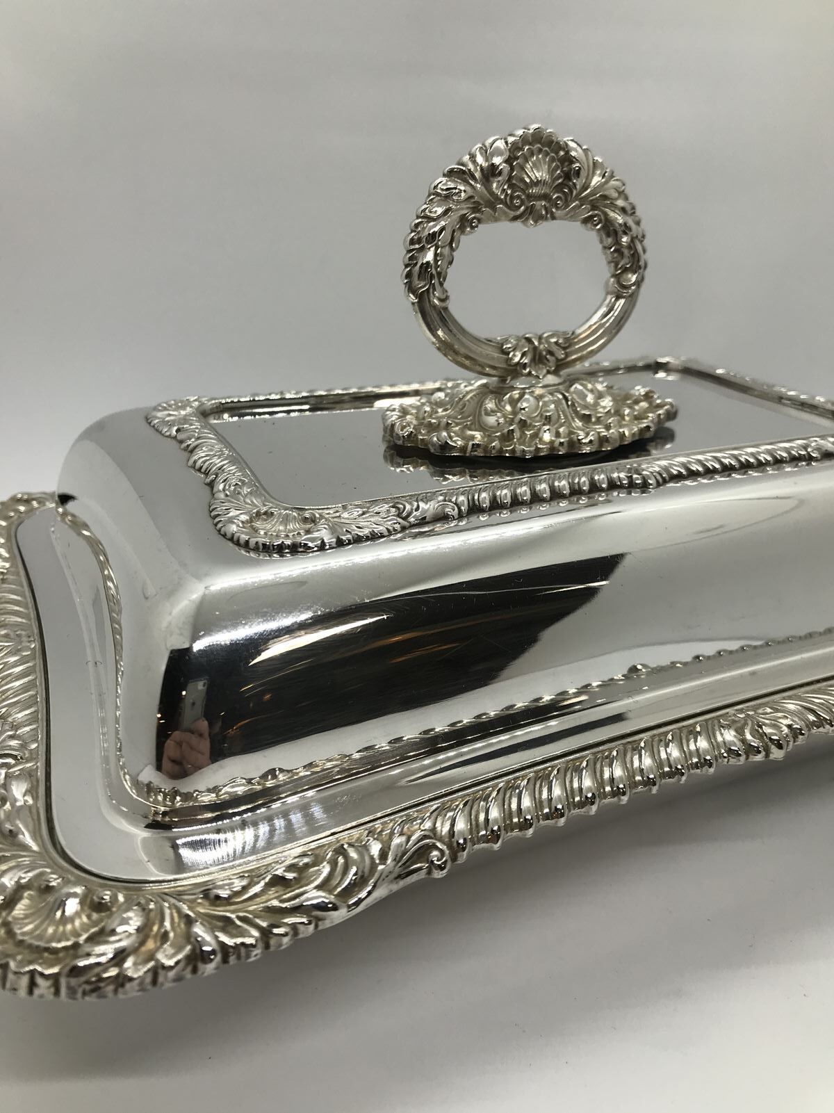 English silver metal dish