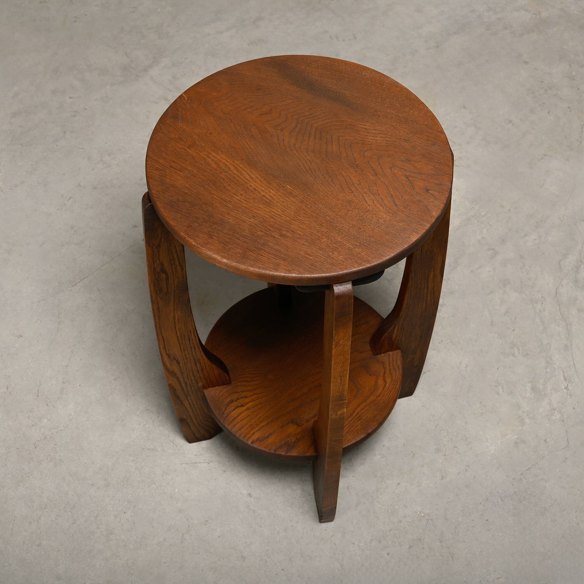 Dutch Art Deco Amsterdam School small side table or plant table solid oak